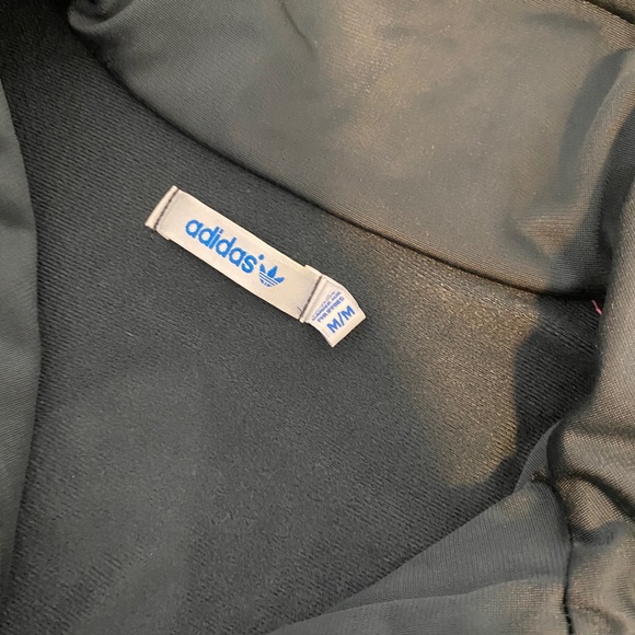 DARK GREY/ PINK STRIPE ADIDAS ZIP UP- Medium - Picture 7 of 7